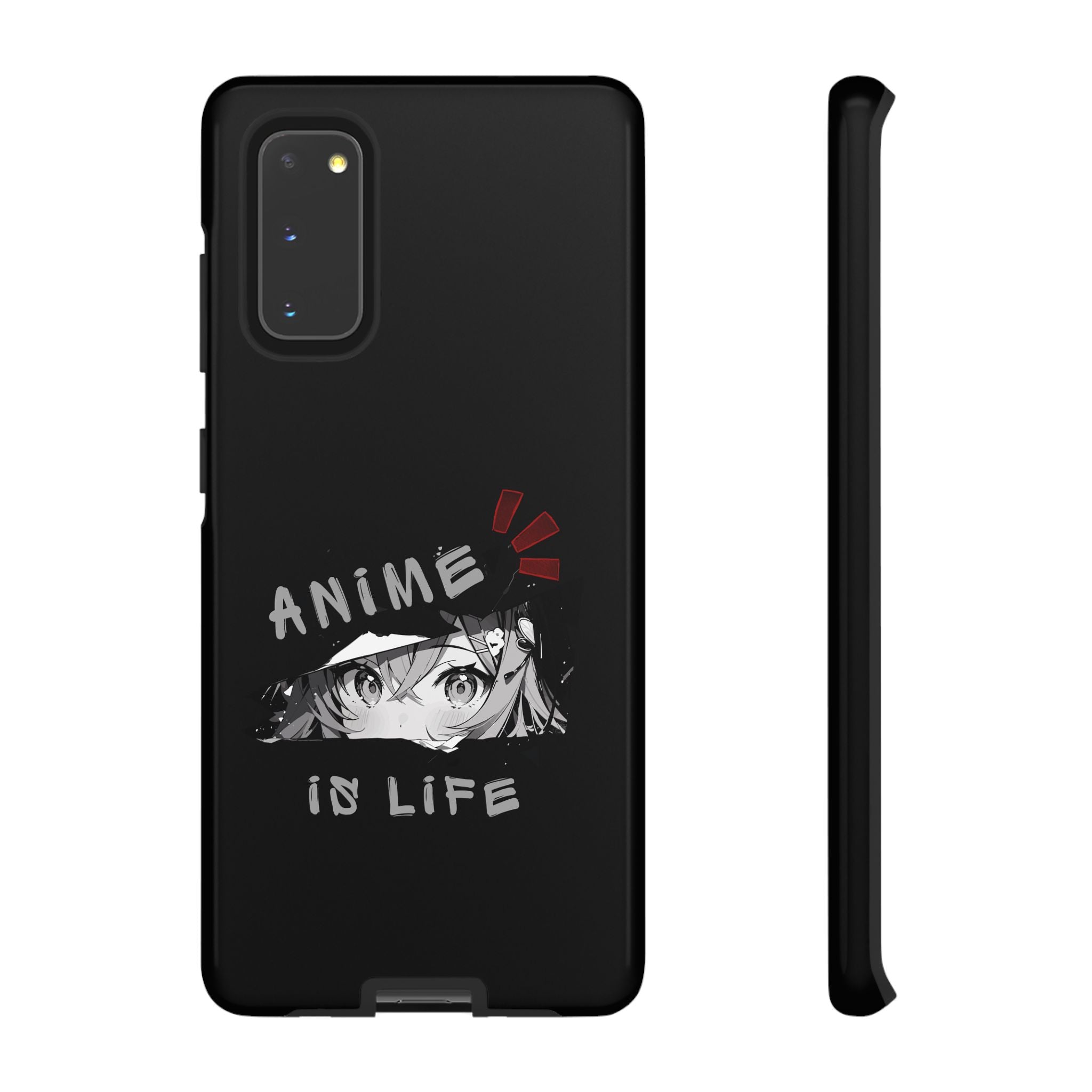 Anime Is Life Phone Case — Black Manga Eyes Protective Case for Fans