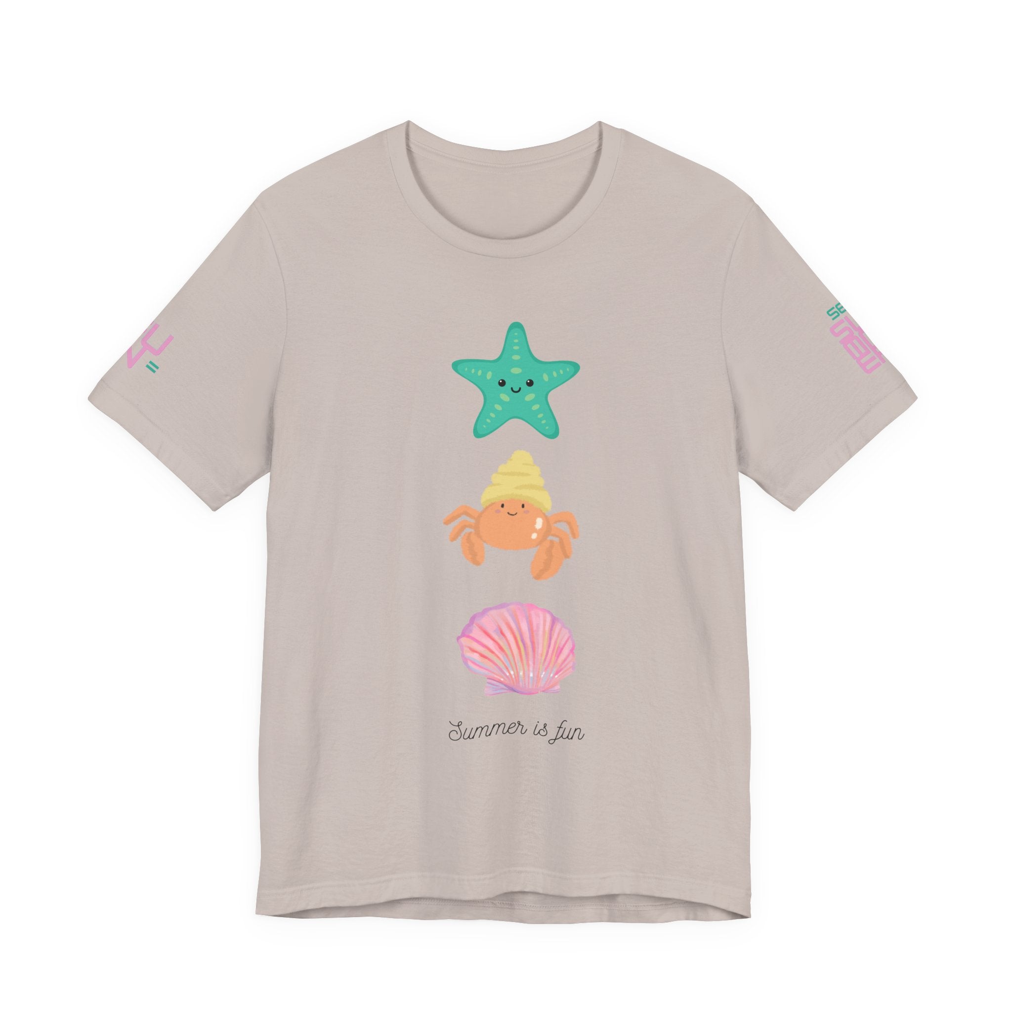 Cute Sea Critters Stack Tee | Starfish Crab Shell Shirt