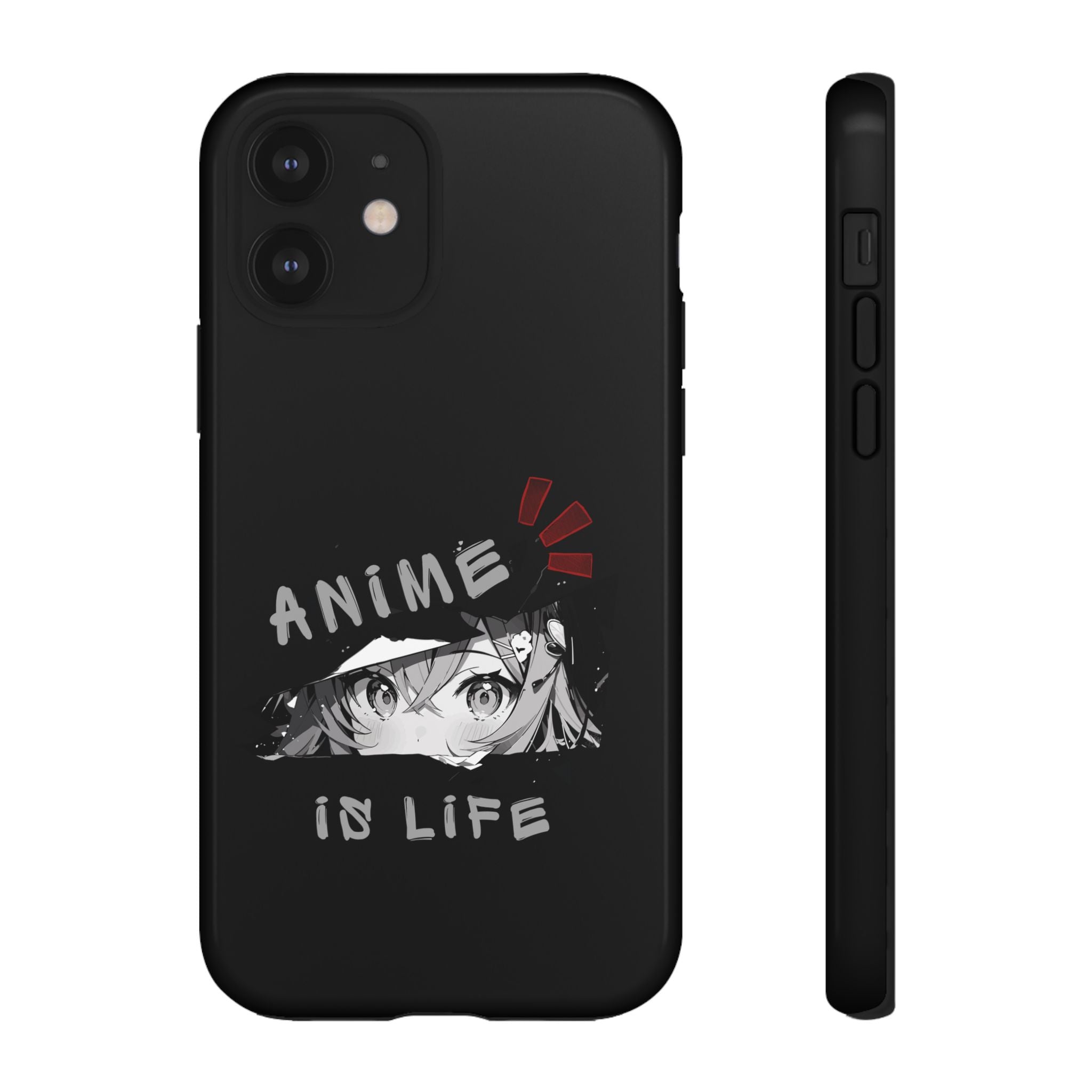 Anime Is Life Phone Case — Black Manga Eyes Protective Case for Fans