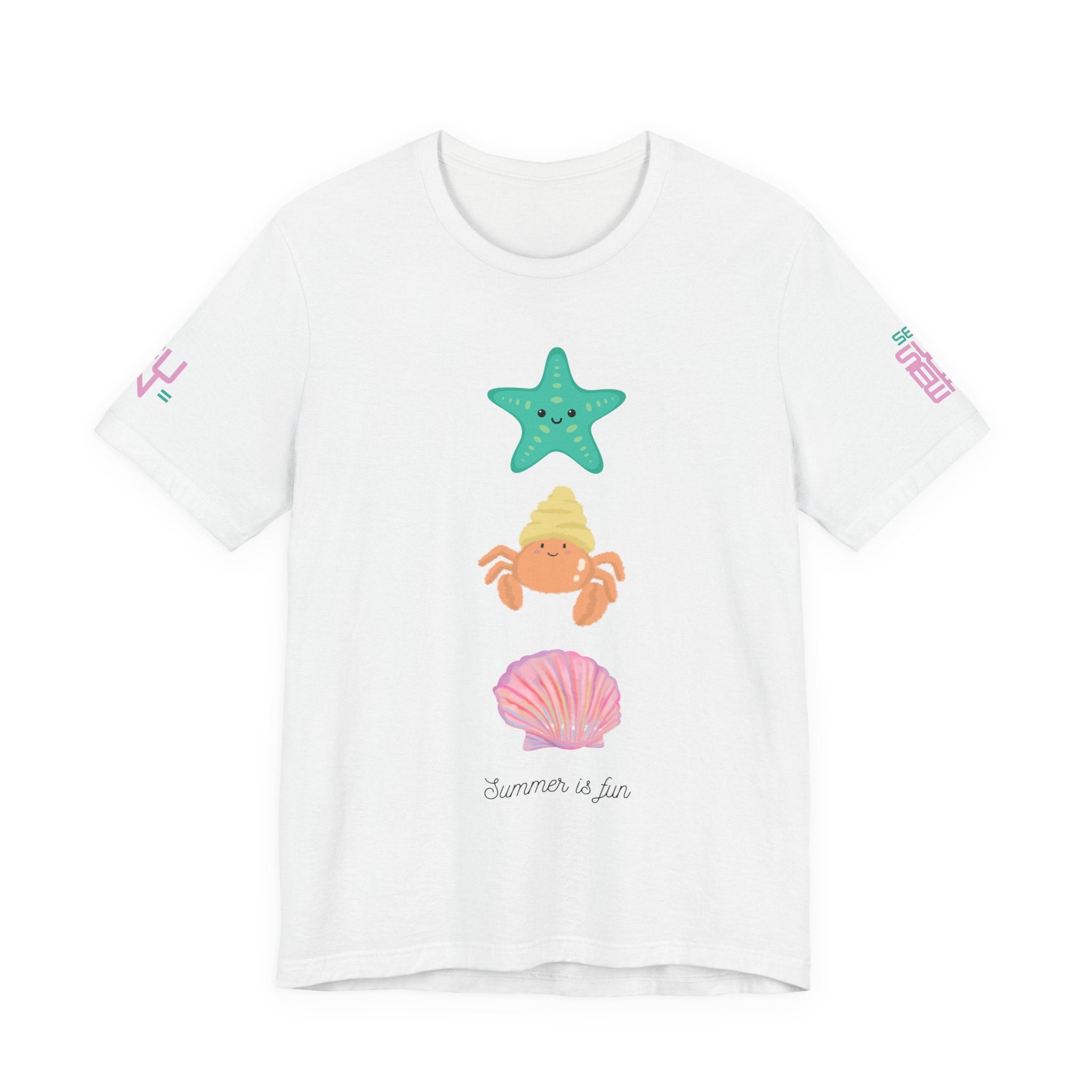 Cute Sea Critters Stack Tee | Starfish Crab Shell Shirt