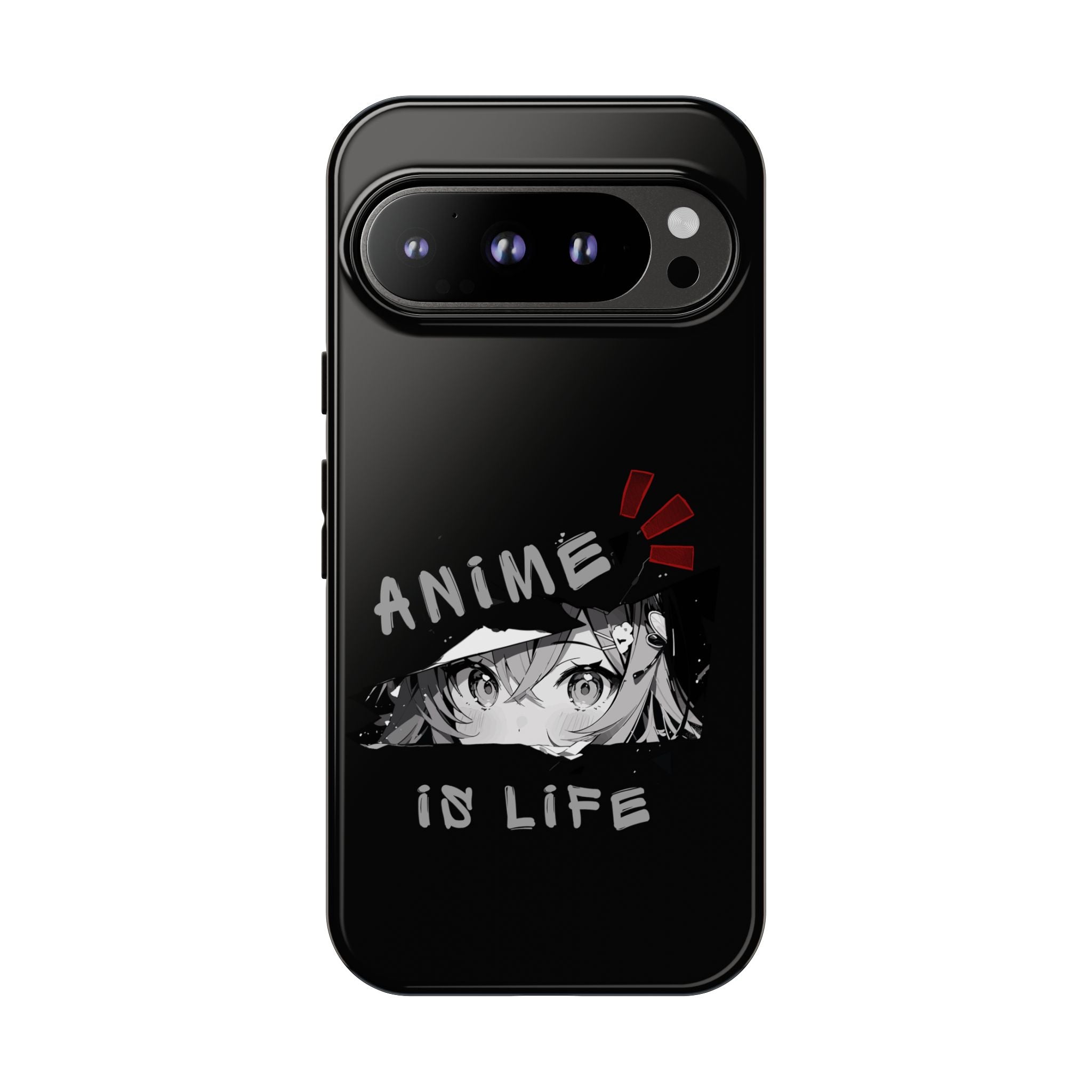 Anime Is Life Phone Case — Black Manga Eyes Protective Case for Fans