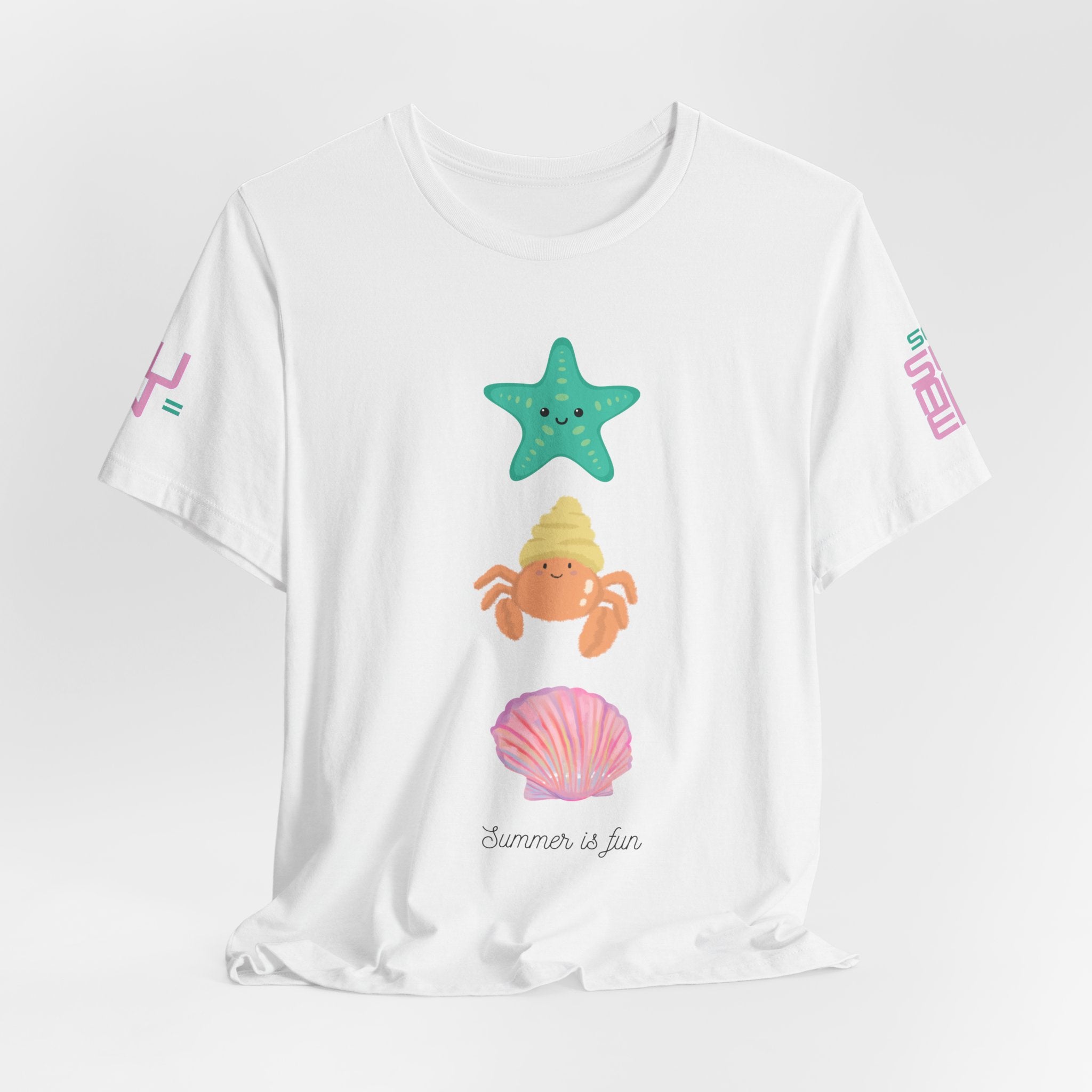 Cute Sea Critters Stack Tee | Starfish Crab Shell Shirt