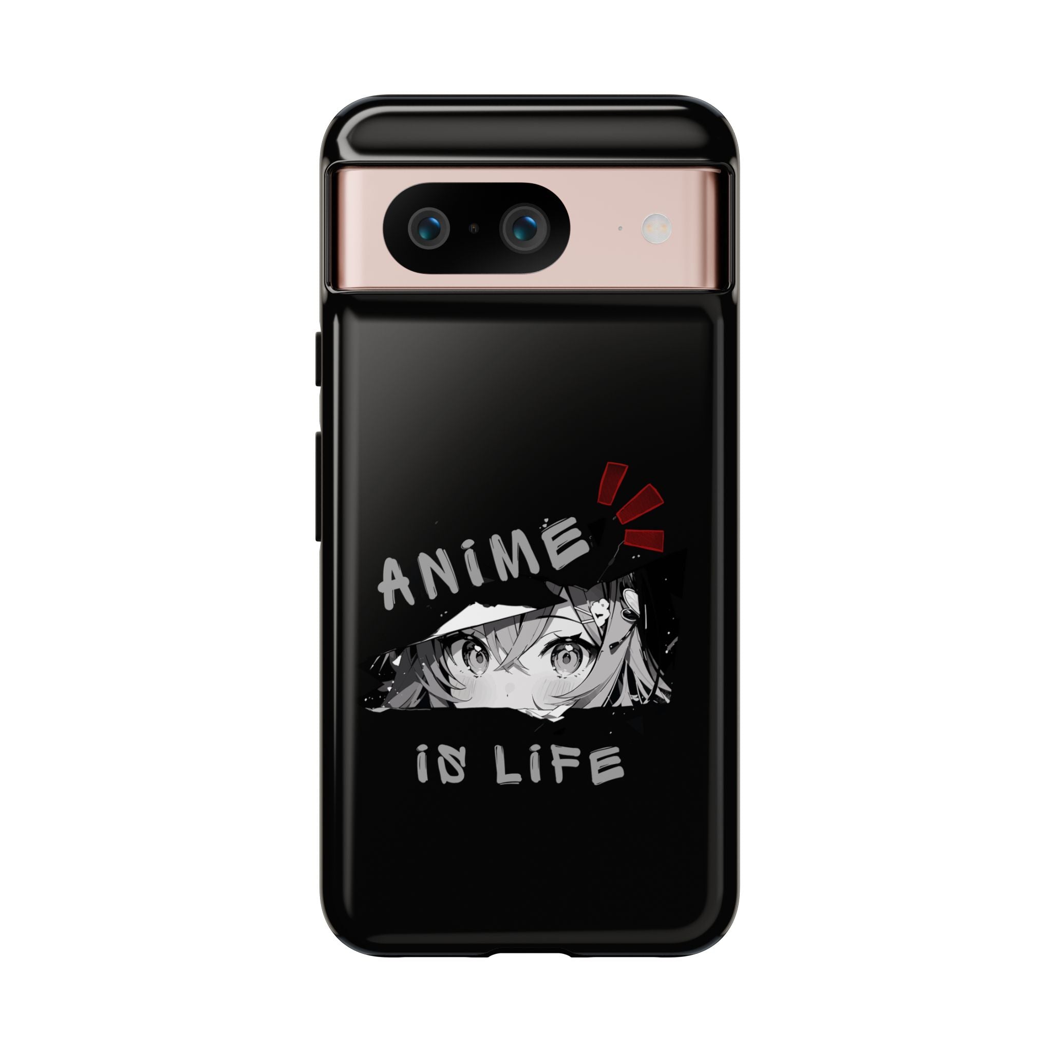 Anime Is Life Phone Case — Black Manga Eyes Protective Case for Fans