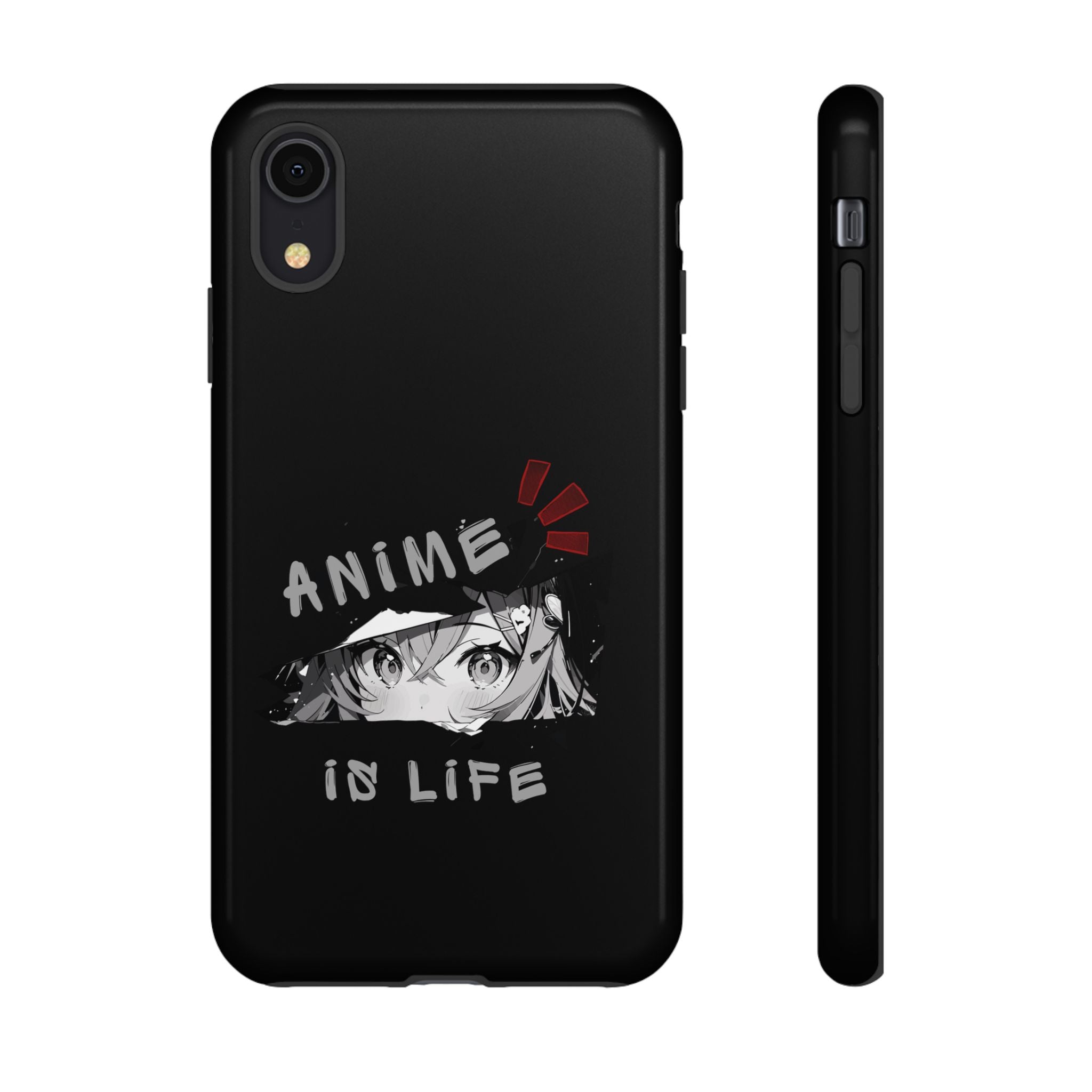 Anime Is Life Phone Case — Black Manga Eyes Protective Case for Fans