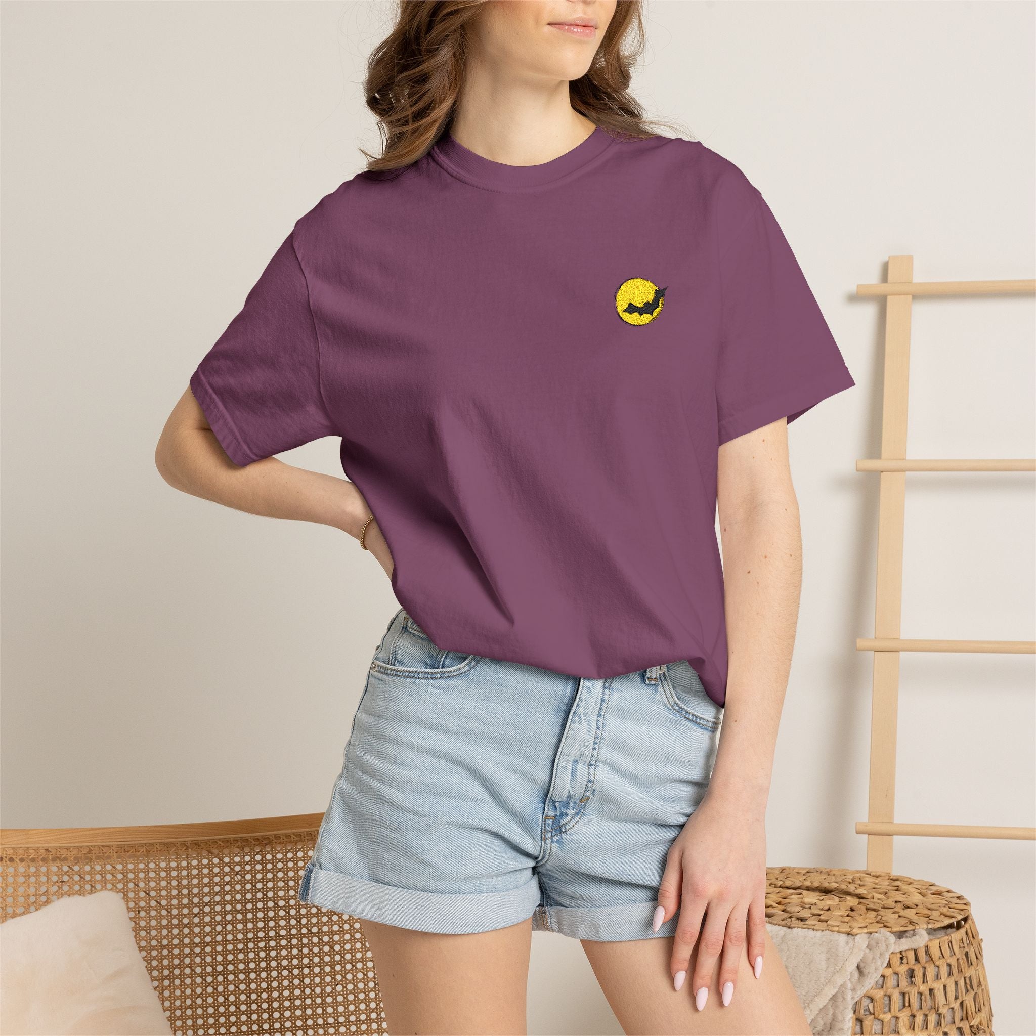 Sunburst Surf Pocket T-Shirt — Small Yellow Wave Chest Logo