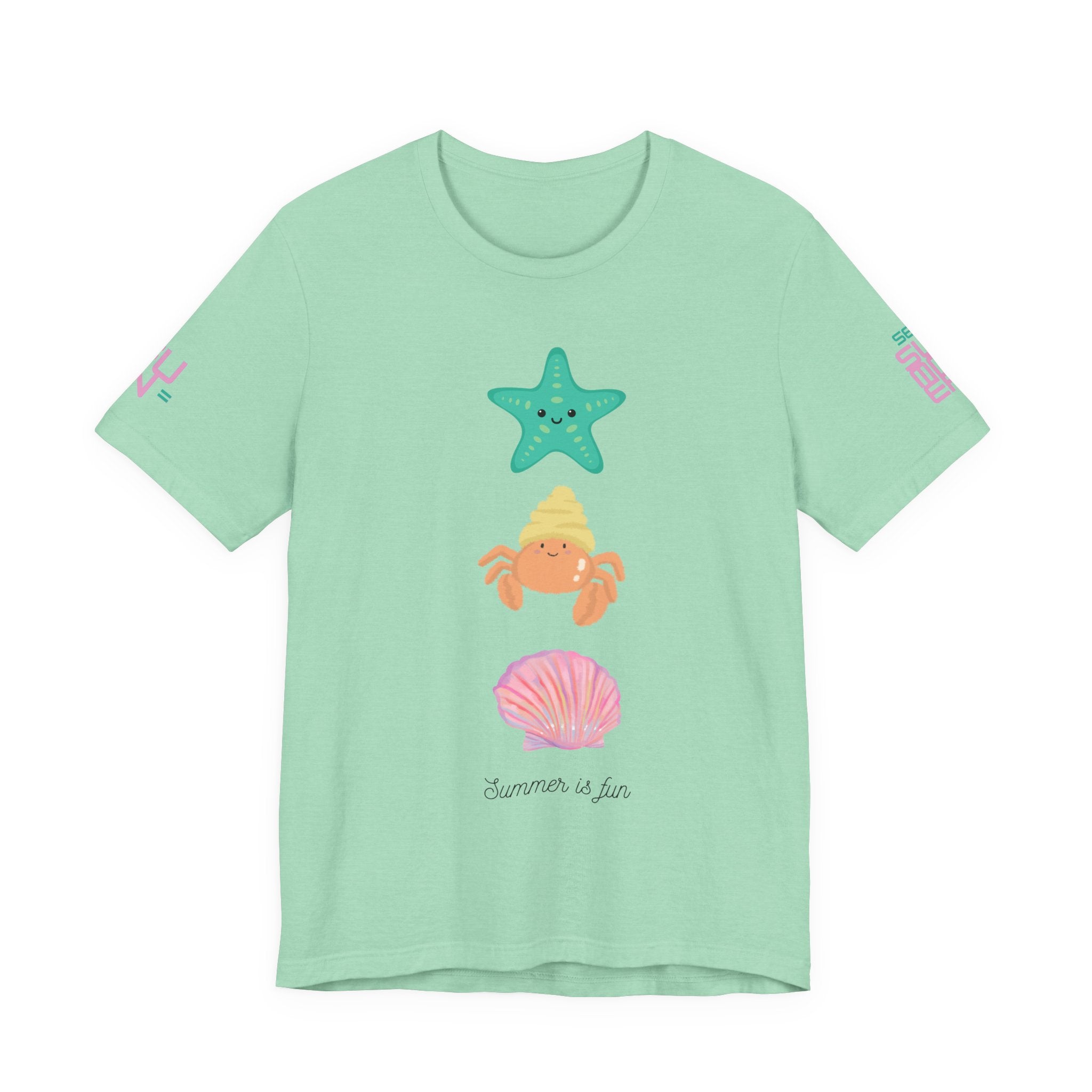 Cute Sea Critters Stack Tee | Starfish Crab Shell Shirt