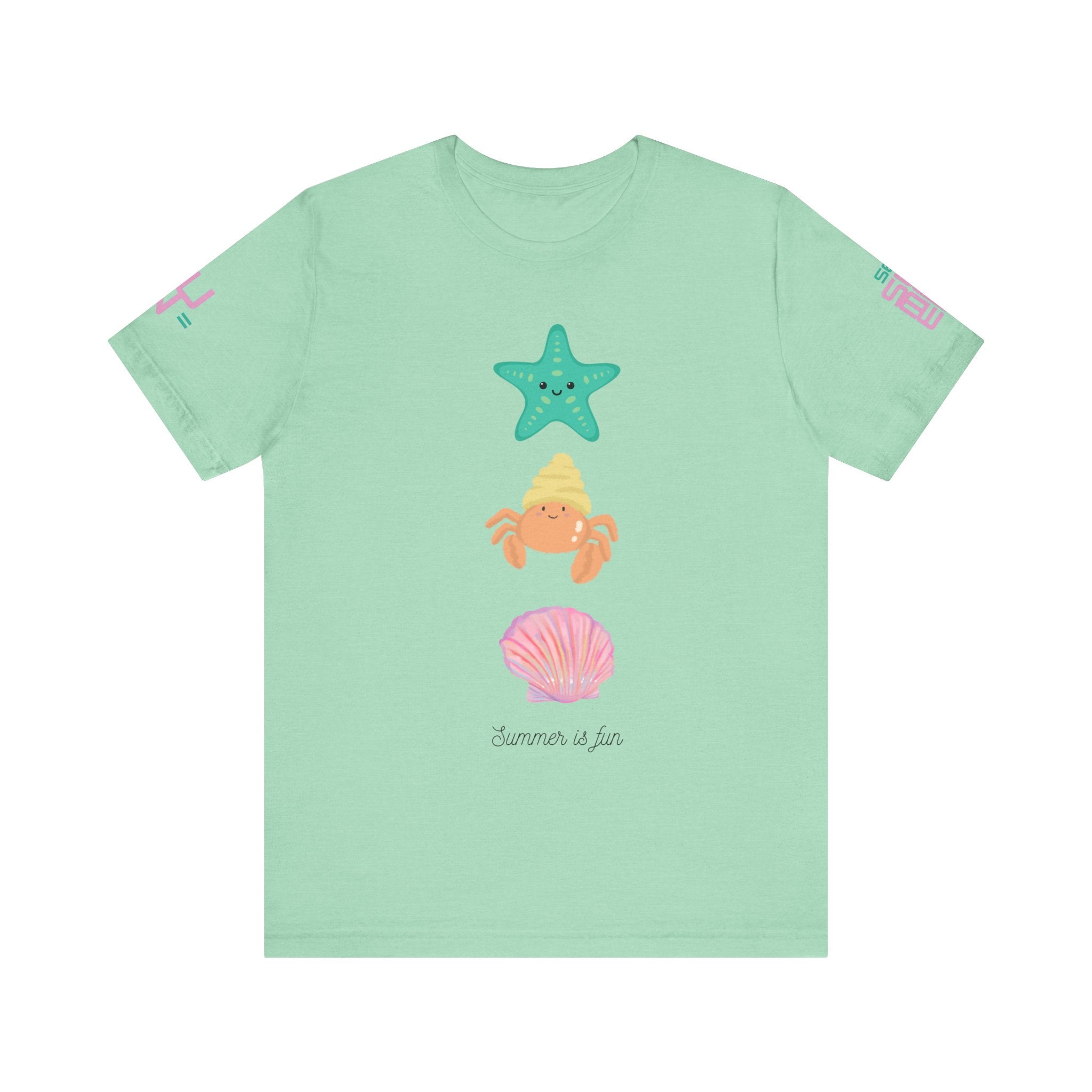 Cute Sea Critters Stack Tee | Starfish Crab Shell Shirt