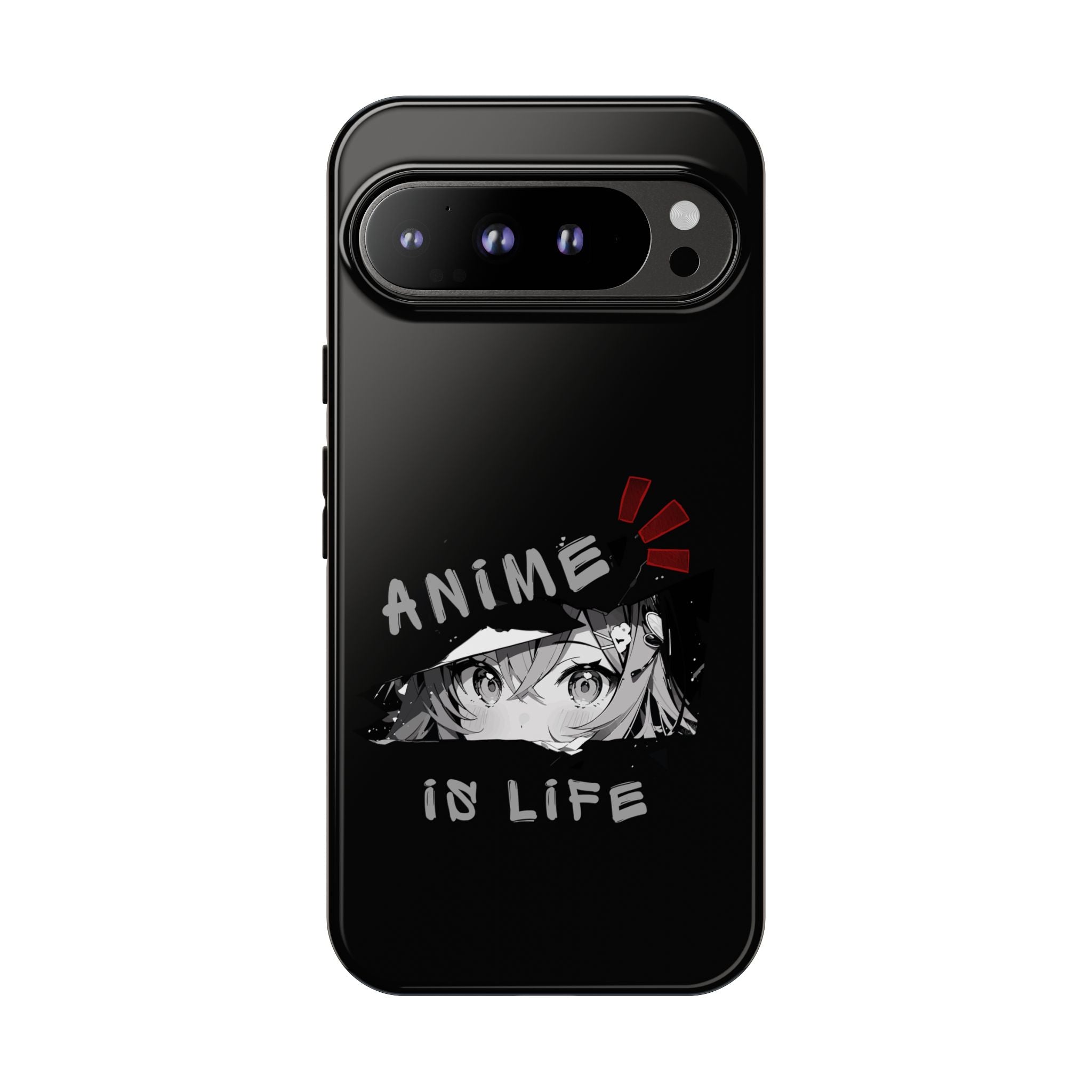 Anime Is Life Phone Case — Black Manga Eyes Protective Case for Fans